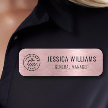 Logo d'entreprise personnalisé Faux Brossé rose mé