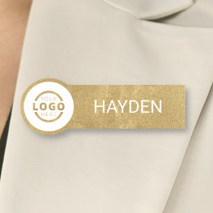 Porte-nom Logo d'entreprise personnalisé Gold Nom du personn