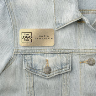Porte-nom Logo d'entreprise personnalisé Gold Personnel empl