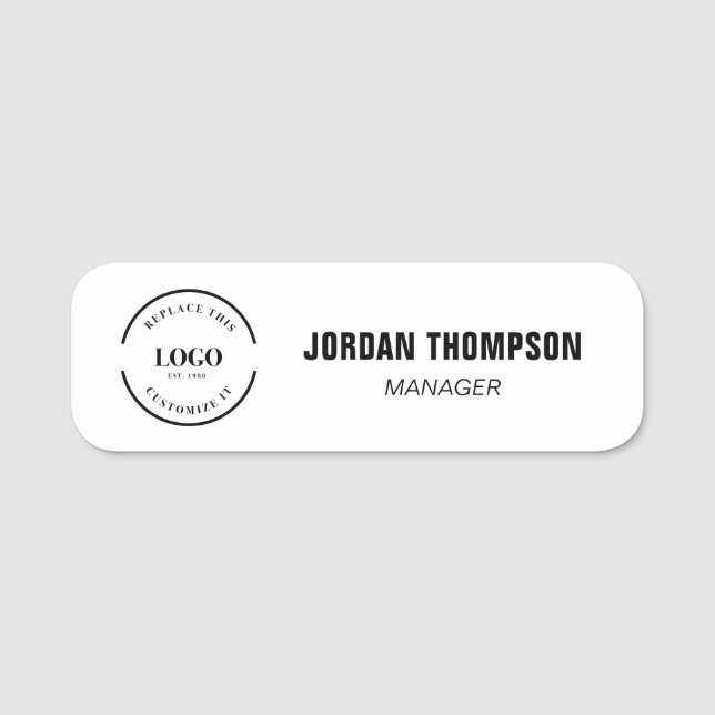 Porte-nom Logo d'entreprise personnalisé ID employé  (Devant)