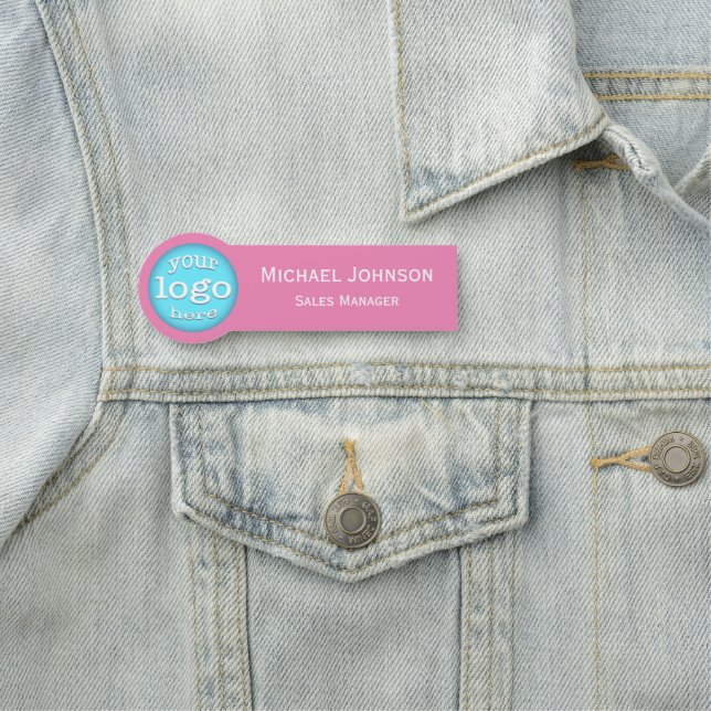 Porte-nom Logo d'entreprise personnalisé moderne Employé Pro (En situation)