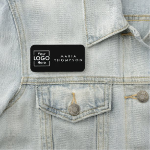 Porte-nom Logo d'entreprise personnalisé noir Personnel empl