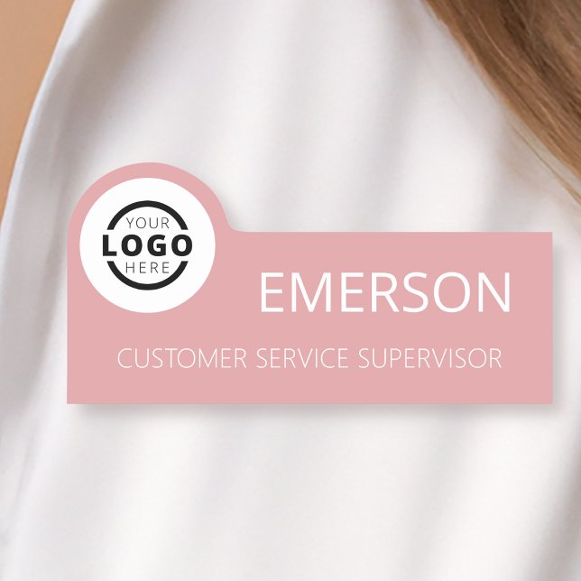 Porte-nom Logo d'entreprise personnalisé Nom rose de base de (Créateur téléchargé)