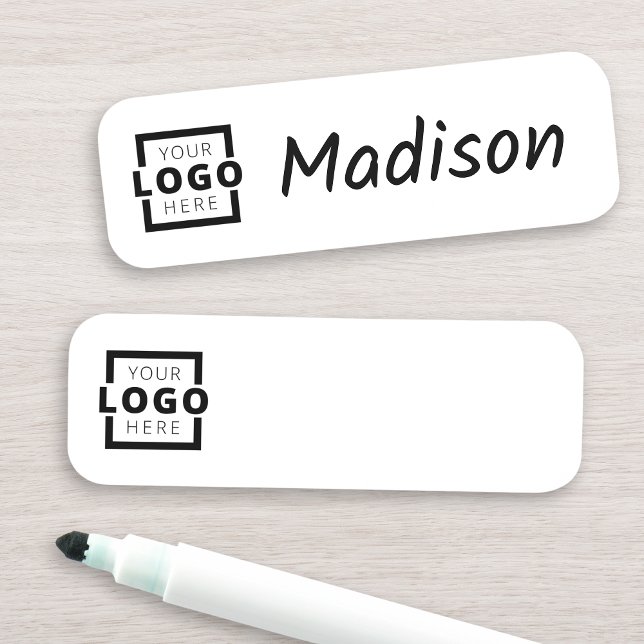 Porte-nom Logo d'entreprise personnalisé Personnel employé E (Créateur téléchargé)