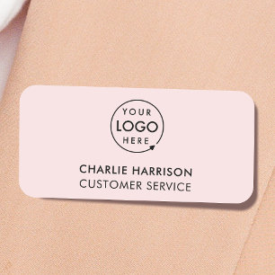 Porte-nom Logo d'entreprise   Personnel de l'employé rose mo