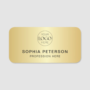 Porte-nom Logo d'entreprise Personnel employé Or métallique