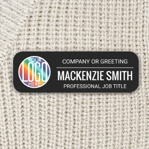 Porte-nom Logo d'entreprise Professionnel Employé Noir de ba