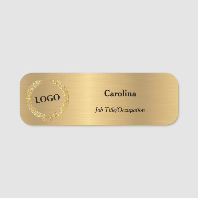 Porte-nom Logo d'entreprise promotionnel Société Gold (Devant)