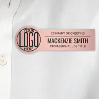 Logo d'entreprise rond ID employé Faux Rose Gold