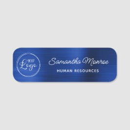 Porte-nom Logo d'entreprise Royal Navy Blue Foil