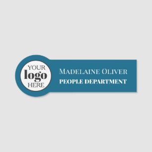 Porte-nom Logo des ressources humaines de l'employé Bleu bla