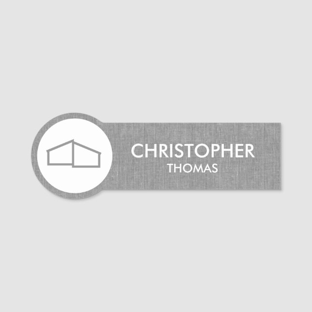 Porte-nom Logo d'habitation moderne Immobilier, Realtor Gris (Devant)
