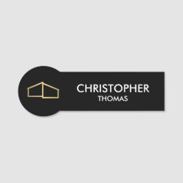 Porte-nom Logo d'habitation moderne Immobilier, Realtor Noir