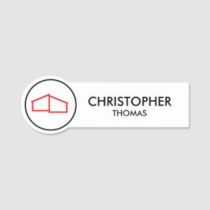 Porte-nom Logo d'habitation moderne Immobilier, Realtor Roug
