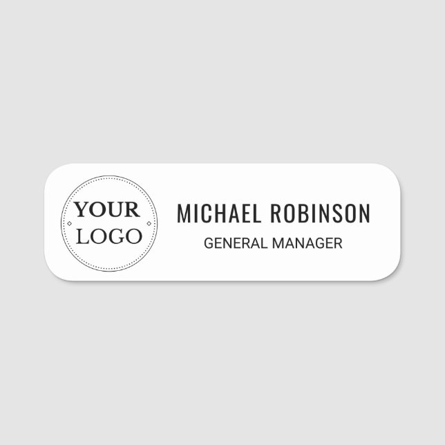 Porte-nom Logo Du Nom De L'Employé Personnalisé Épingle Magn (Devant)