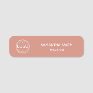 Porte-nom Logo Employé Entreprise Boho Peach