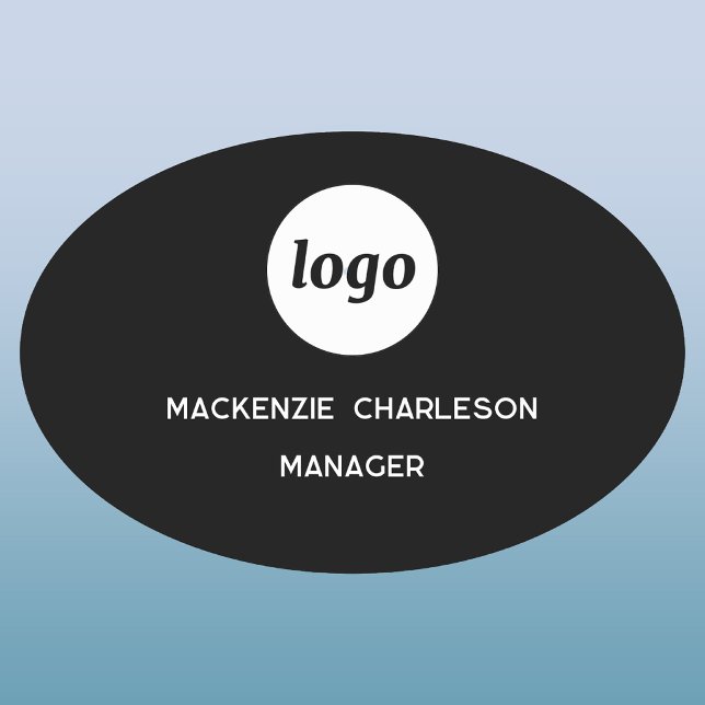 Porte-nom Logo Employé Personnel Magnétique ou Épinglette No (Simple logo with custom text business branding promotional magnetic or pin name tag badge)