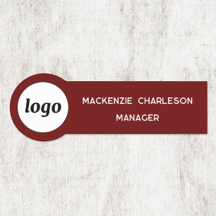 Porte-nom Logo Employé Personnel Rouge Foncé Entreprise