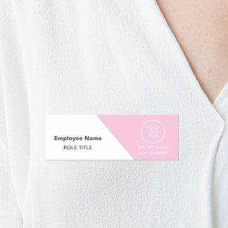 Porte-nom Logo Employé Photo rose Épingle de sécurité magnét