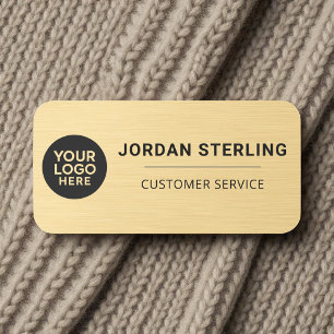 Porte-nom Logo Entreprise Gold Moderne Professionnel