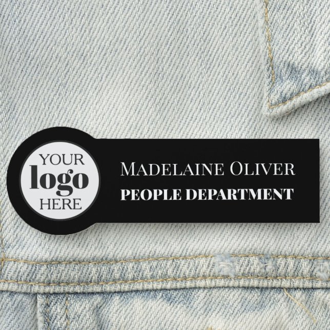 Porte-nom Logo noir et blanc Ressources humaines des employé (Créateur téléchargé)