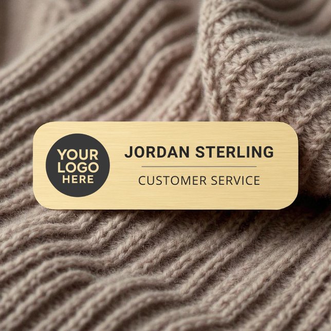 Porte-nom Logo Or Moderne Entreprise Professionnel (Créateur téléchargé)