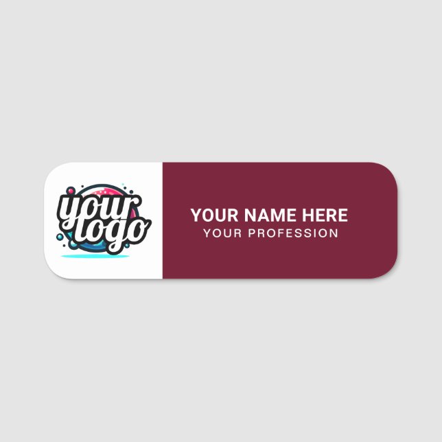 Porte-nom Logo personnalisé Code magnétique ou code de sécur (Devant)