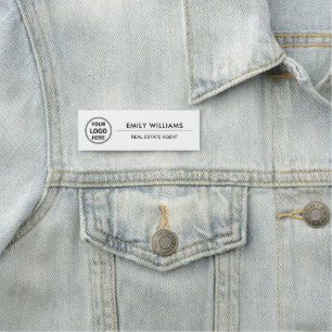 Porte-nom Logo personnalisé du courtier immobilier Blanc