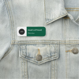 Porte-nom Logo Personnalisé Élégant Marine Vert Blanc Magnet