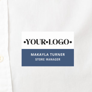 Porte-nom Logo personnalisé Employé Bleu