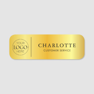 Porte-nom Logo personnalisé Gold Gradient Personnel du burea