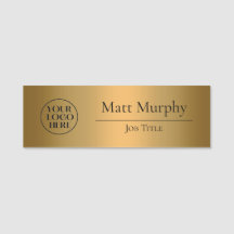 Logo personnalisé ID employé Faux Copper