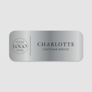 Porte-nom Logo personnalisé sur argent pour employé de burea