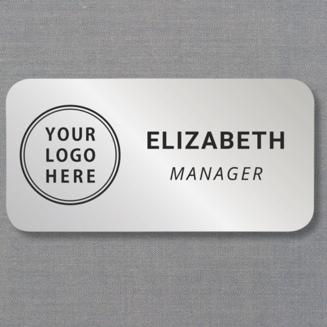 Porte-nom Logo Professionnel Argent (Créateur téléchargé)