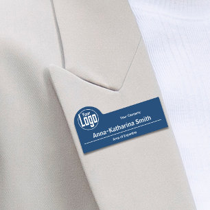 Porte-nom Logo professionnel Business & Expertise Bleu Blanc