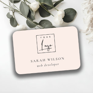 Porte-nom Logo promotionnel personnalisé Blush Pink simple