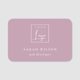 Porte-nom Logo promotionnel personnalisé simple rose sombre