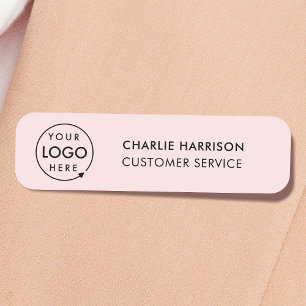 Porte-nom Logo rose   Business Employee Staff