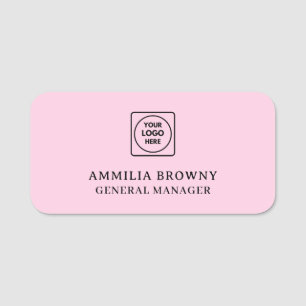Porte-nom Logo Rose Marque d'entreprise moderne pour le pe