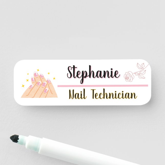 Porte-nom Logo technique à ongles personnalisé beauté (En situation)