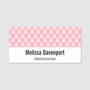 Porte-nom Luxueux Motif en diamant verni rose