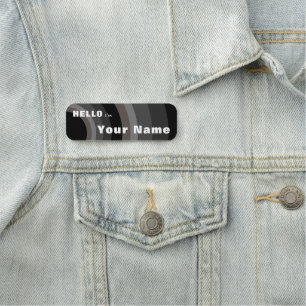 Porte-nom Magnetic Professional Black Grey Bonjour Je suis