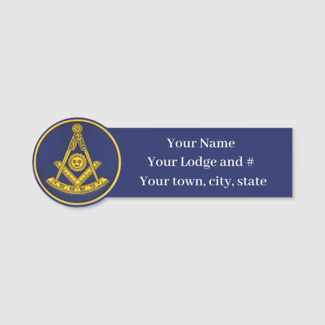 Porte-nom Maître passé Freemason maçonnerie maçonnique (Devant)