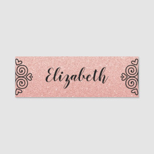 Porte-nom Maquillage rose Parties scintillant or Artiste Coi