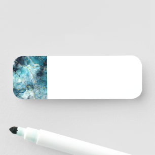 Porte-nom Marbre pailleté bleu et or