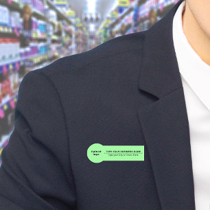 Porte-nom Marque commerciale sur un insigne vert clair Nom d