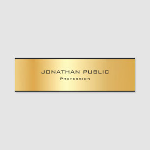 Porte-nom Métallurgique Gold Look Modèle Élégant Profess