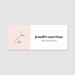 Porte-nom Mini-esthétique Visage Logo Maquillage Artiste Ros