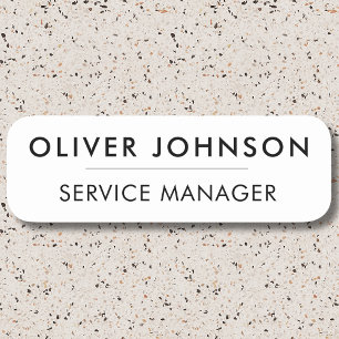 Porte-nom Minimal moderne simple blanc professionnel magnéti