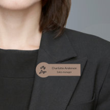 Mocha brun muet logo d'entreprise employé magnétiq